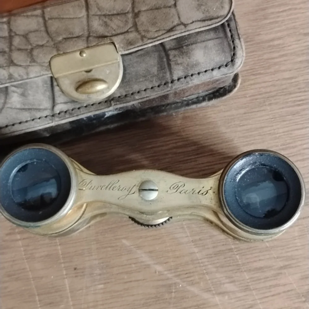 . Vintage Duvelleroy Paris Chevalier Brass Opera Glasses - Antique French Cheval